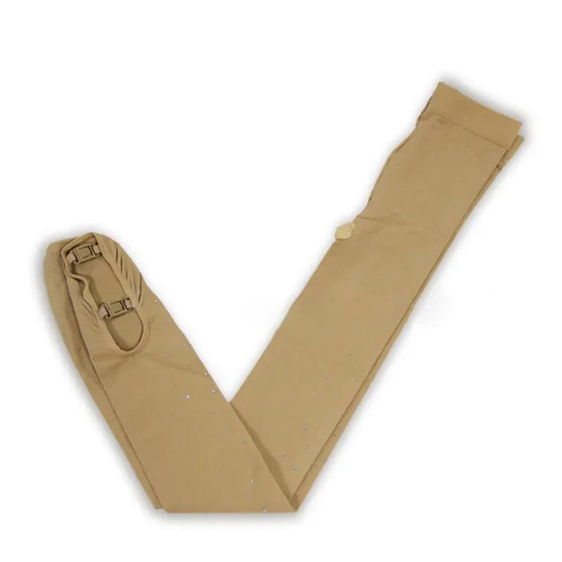 Rhinestone Figure Skating Pantyhose Adult Kids Gymnastics Leotard Ice Skating Pants Socks Girls Tights Children Fitness Leggings