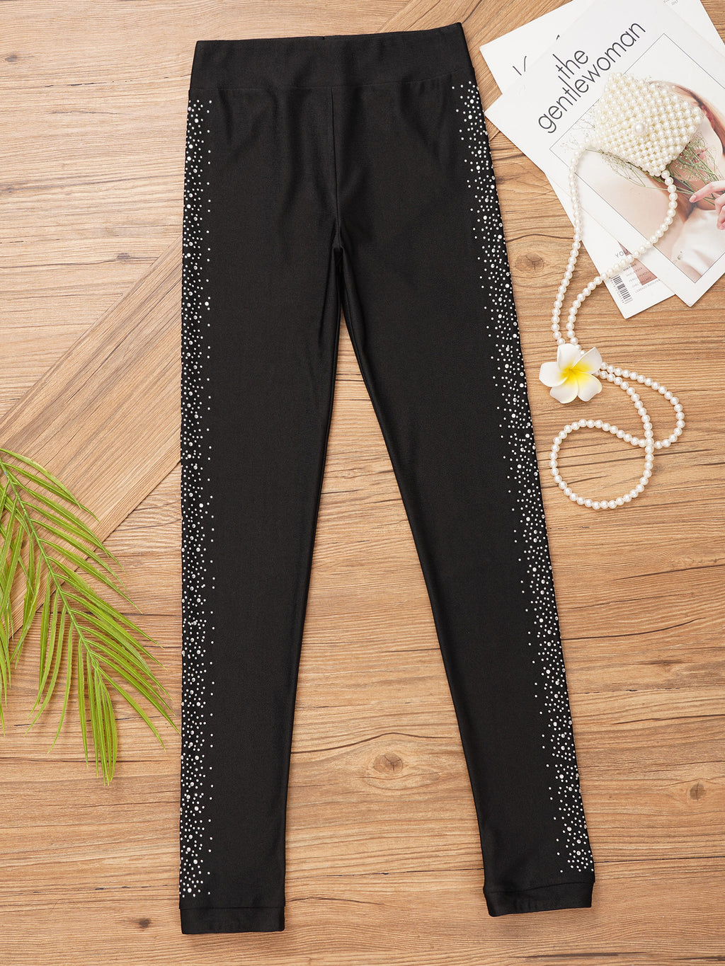 Rhinestones Skate Cover Leggings