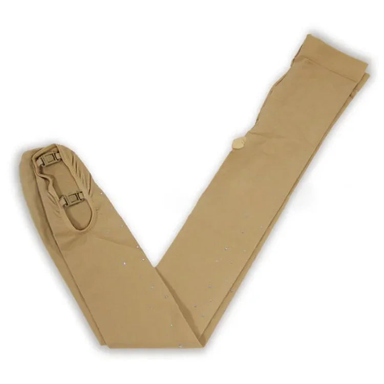 Rhinestone Figure Skating Pantyhose Adult Kids Gymnastics Leotard Ice Skating Pants Socks Girls Tights Children Fitness Leggings