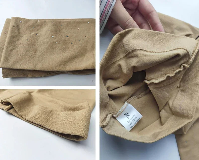 Rhinestone Figure Skating Pantyhose Adult Kids Gymnastics Leotard Ice Skating Pants Socks Girls Tights Children Fitness Leggings